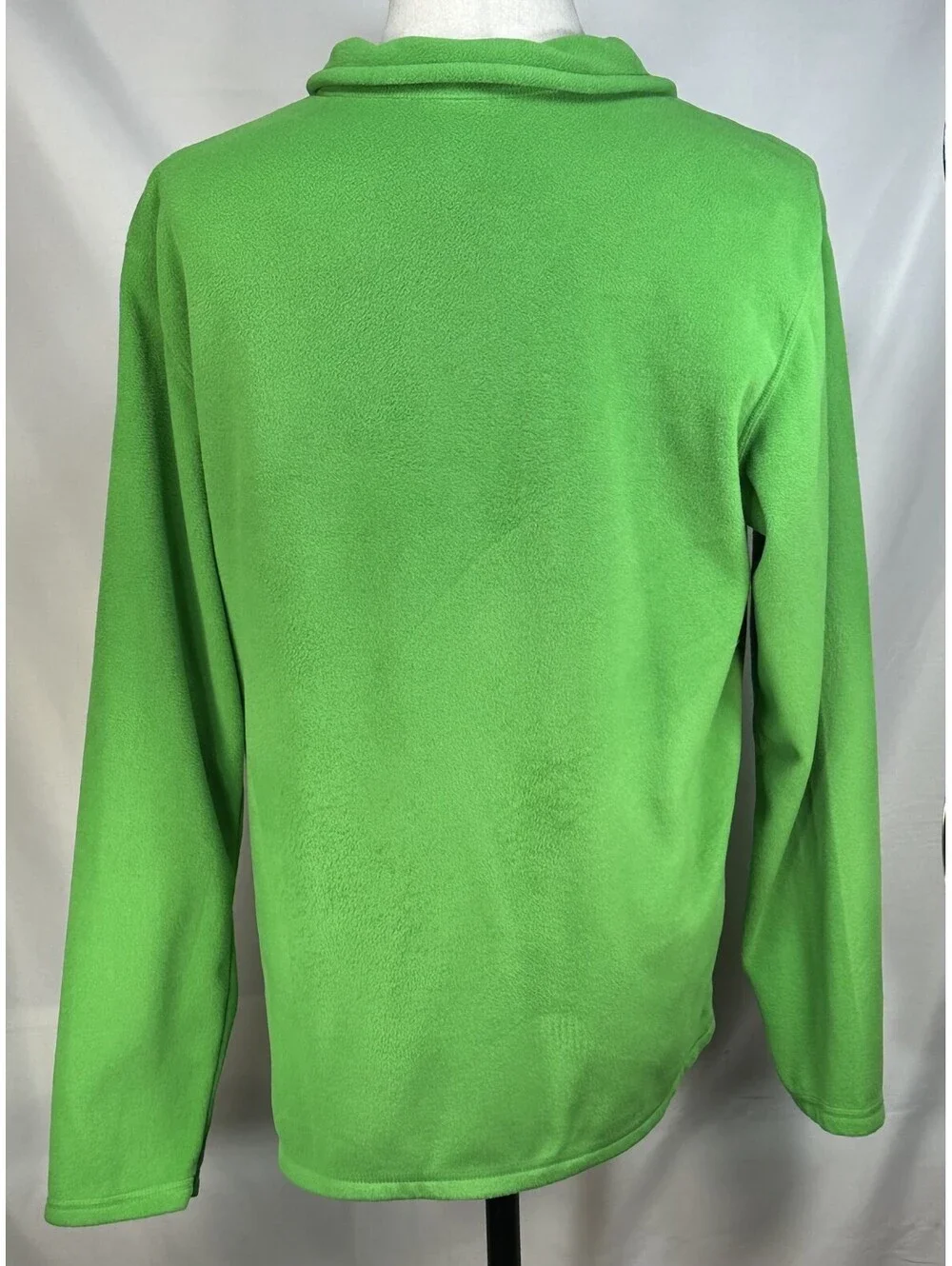 North Face 1/4 Zip Polyester Fleece LS Pullover Green Mens L